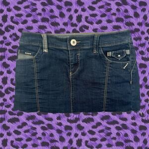 Denim mini micro skirt jeans